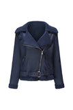 Black Fleece PU Cropped Fitted Women Jacket