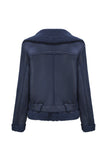 Black Fleece PU Cropped Fitted Women Jacket