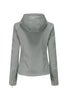 Load image into Gallery viewer, Apricot Hooded PU Zipper Front Women Jacket