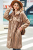 Load image into Gallery viewer, Camel Fleece Button Down Midi Coat