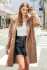 Load image into Gallery viewer, Camel Fleece Button Down Midi Coat