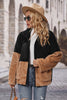 Load image into Gallery viewer, Black and Brown Winter Fleece Zipper Jacket