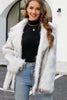 Load image into Gallery viewer, White Open Front Notched Lapel Faux Fur Women Coat