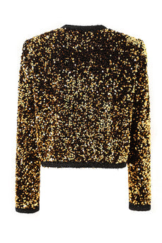 Sparkly Golden Sequins Women Party Blazer
