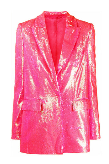 Sparkly Pink Sequins Women Party Blazer