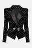 Load image into Gallery viewer, Sparkly Vintage Fitted Peak Lapel Women Velvet Party Blazer