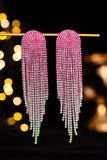 Red Heart Trendy Full Diamond Tassel Earrings