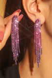 Shiny Rhinestone Long Tassel Earrings