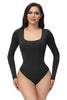 Load image into Gallery viewer, Black Long Sleeves Scoop Neck Tummy Control Shapewear