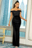 Load image into Gallery viewer, Royal Blue Off the Shoulder Sequin Sheath Long Prom Dress