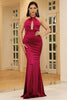 Load image into Gallery viewer, Red Halter Keyhole Sleeveless Long Prom Dress