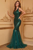 Load image into Gallery viewer, Mermaid Dark Green One Shoulder Long Prom Dress