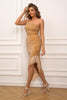 Load image into Gallery viewer, Black One Shoulder Sequin Graduation Dress With Tassels