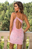 Load image into Gallery viewer, Pink One Shoulder Bodycon Backless Graduation Dress