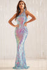Load image into Gallery viewer, Green One Shoulder Glitter Mermaid Prom Dress