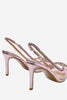 Load image into Gallery viewer, Rhinestone Pink Pointed Toe Stiletto Sandals