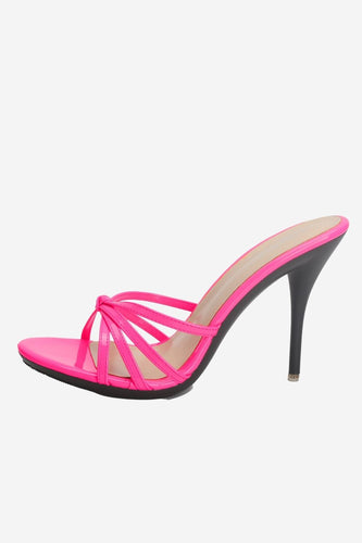 Hot Pink Open Toe Stiletto Sandals