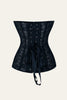 Load image into Gallery viewer, Black Steel Bone Lace Six-Star Flower Corset Shapewear