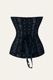 Black Steel Bone Lace Six-Star Flower Corset Shapewear