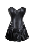 Black Leather Women Corset Shapewear