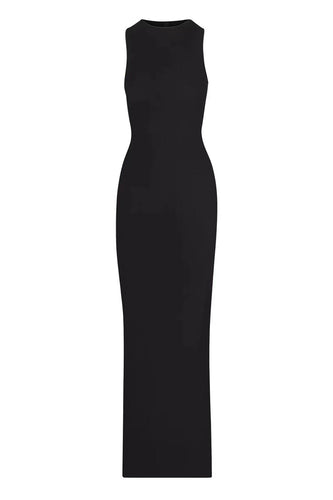 Black Sleeveless Slim Hip-Hugging Suspender Dress