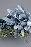 Grey Blue Wrist Corsage and Men Boutonniere Set for Prom Wedding Party