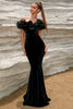 Load image into Gallery viewer, Black Mermaid Meringue Ruffles Formal Dress