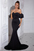 Load image into Gallery viewer, Black Off the Shoulder Mermaid Prom Dress