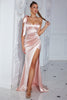 Load image into Gallery viewer, One Shoulder Pink Corset Party Dress with Ruffles