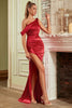Load image into Gallery viewer, One Shoulder Red Prom Dress with Ruffles