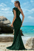 Load image into Gallery viewer, Mermaid Sequins One Shoulder Dark Green Prom Dress