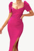 Load image into Gallery viewer, Fuchsia Bodycon Midi Party Dress with Split