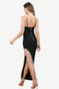 Load image into Gallery viewer, Spaghetti Straps Black Party Dress with Fringes