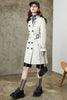 Load image into Gallery viewer, Black Double Breasted Lapel Long Trench Coat with Belt
