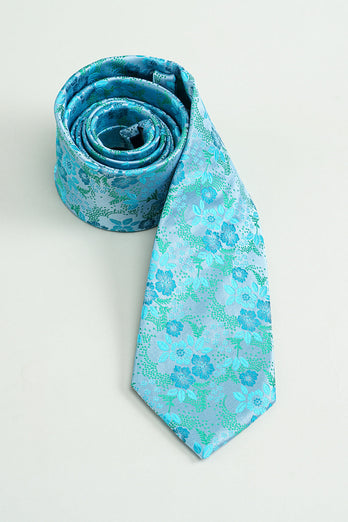 Blue Jacquard Satin Formal Tie