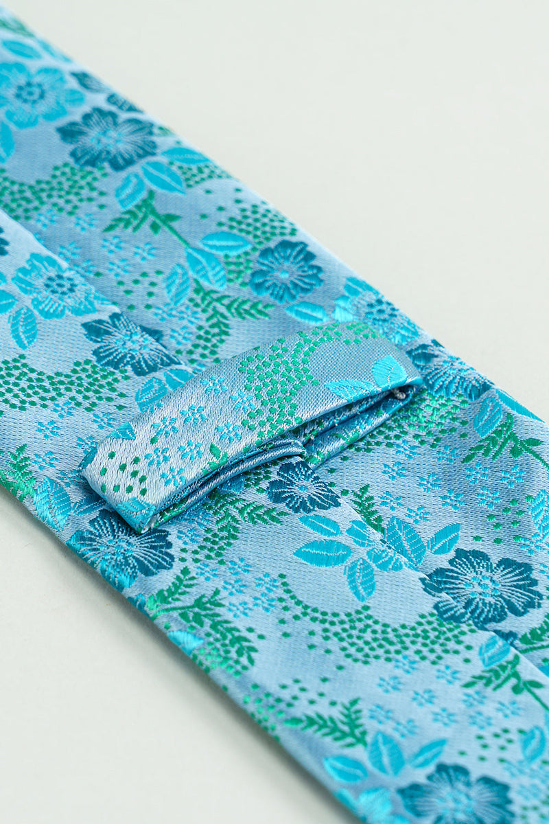 Load image into Gallery viewer, Blue Jacquard Satin Formal Tie