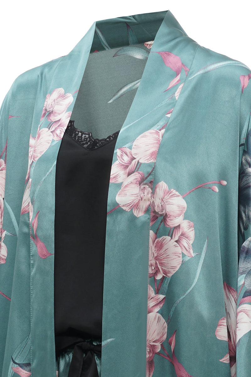 Load image into Gallery viewer, Green Floral Bridesmaid Robe Sets