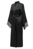 Load image into Gallery viewer, Black Bridesamaid Robe With Lace