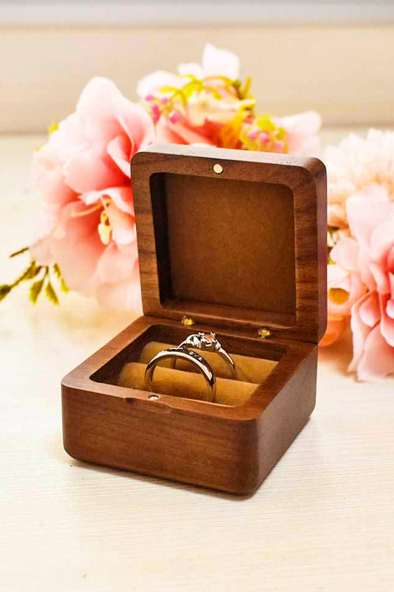 Load image into Gallery viewer, Wooden Ring Box Wedding Proposal Diamond Ring Box