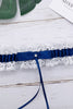 Load image into Gallery viewer, Royal Blue Lace Beaded Wedding Garter