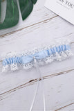 Royal Blue Lace Beaded Wedding Garter