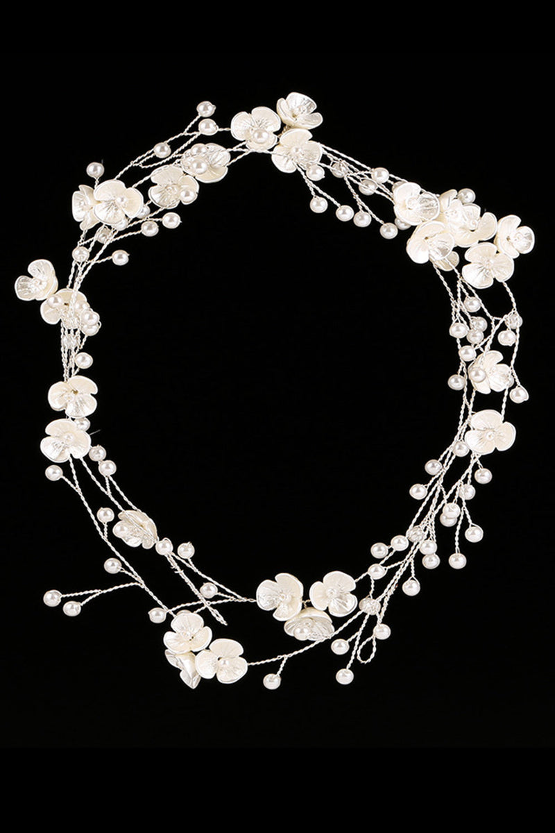 Load image into Gallery viewer, Flower White Bridal Headband