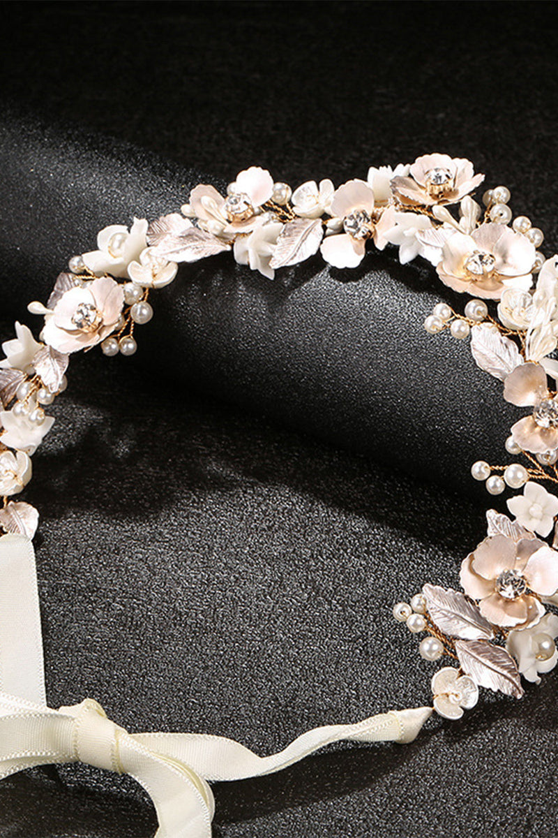 Load image into Gallery viewer, Golden Flower Bridal Headband