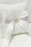 Ivory Lace Pearl Bowknot Ring Bearer Pillow