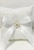 Load image into Gallery viewer, Ivory Lace Pearl Bowknot Ring Bearer Pillow
