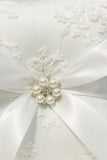 Ivory Lace Pearl Bowknot Ring Bearer Pillow