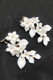 White Flower Drop Earrings