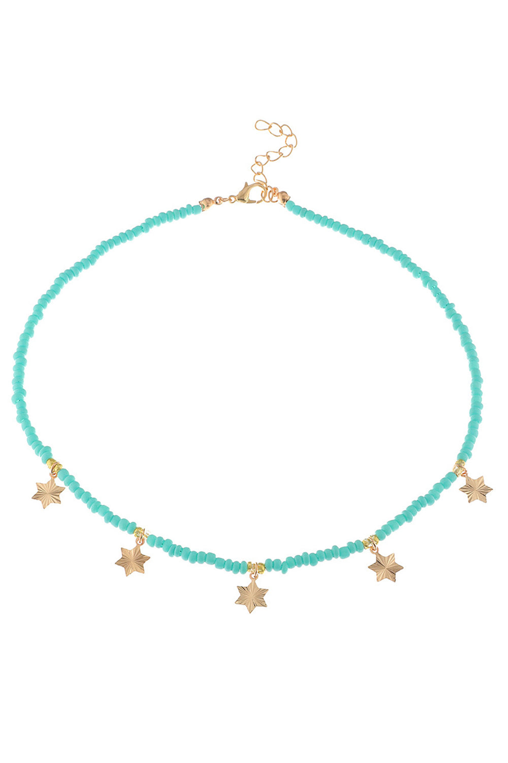Blue Boho Style Necklace With Stars