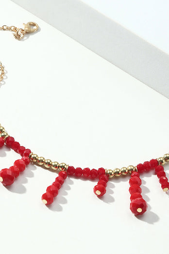 Boho Style Red Necklace