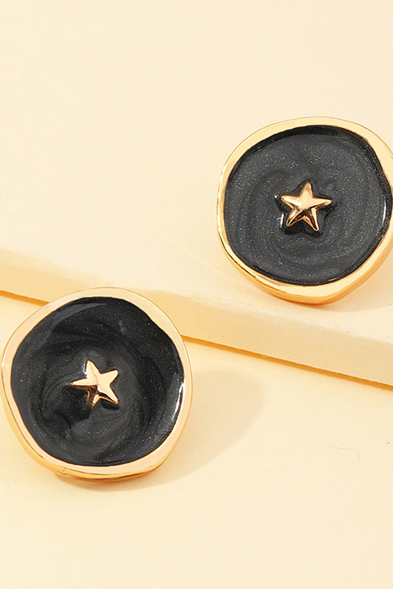 Load image into Gallery viewer, Black Stars Ear Stud